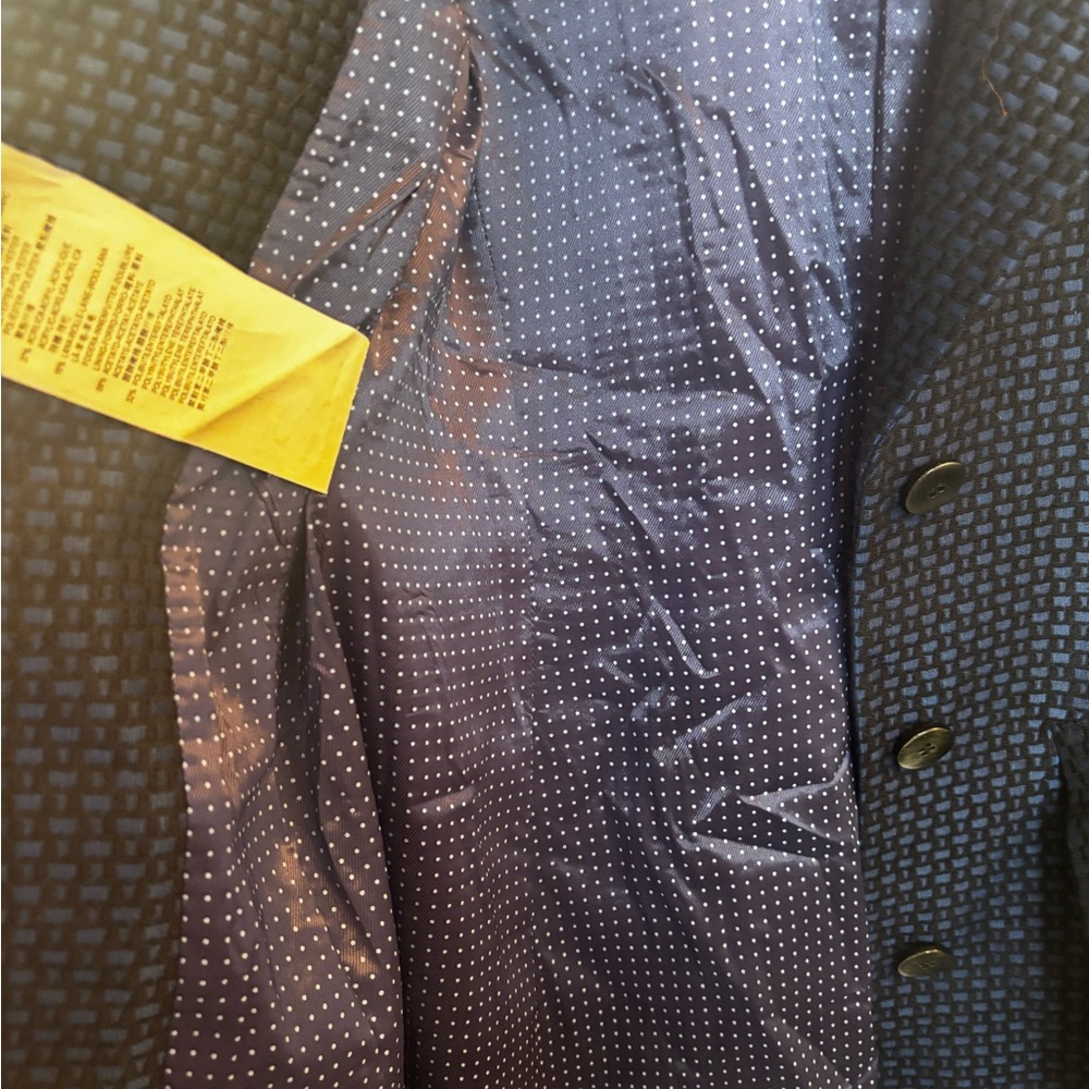 Emporio Armani Blue Wool Jacquard Mid Lengtb
A-Line Coat - Picture 8 of 9